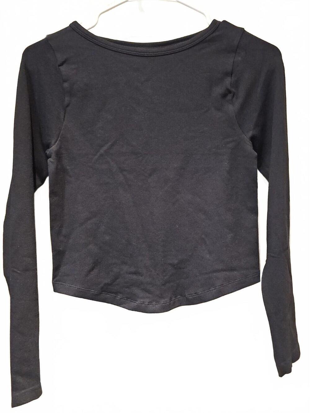 OQQ Long Sleeve Drop Front Bamboo Workout Basic Clothes Medium Ladies Fitted